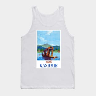 Vintage Travel Poster India Visit Kashmir Tank Top